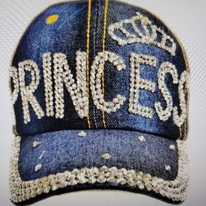 New Blue Jean Rhinestone Adjustable Baseball Cap